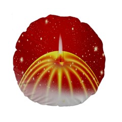 Advent Candle Star Christmas Standard 15  Premium Flano Round Cushions by Nexatart