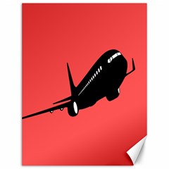 Air Plane Boeing Red Black Fly Canvas 12  X 16  