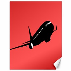 Air Plane Boeing Red Black Fly Canvas 36  X 48  
