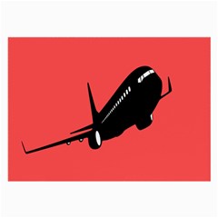 Air Plane Boeing Red Black Fly Large Glasses Cloth (2-side) by Alisyart