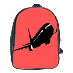 Air Plane Boeing Red Black Fly School Bags (xl) 