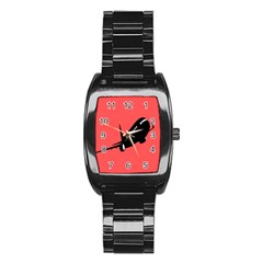 Air Plane Boeing Red Black Fly Stainless Steel Barrel Watch by Alisyart