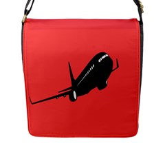 Air Plane Boeing Red Black Fly Flap Messenger Bag (l) 