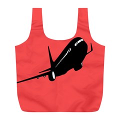 Air Plane Boeing Red Black Fly Full Print Recycle Bags (l)  by Alisyart