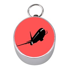 Air Plane Boeing Red Black Fly Mini Silver Compasses