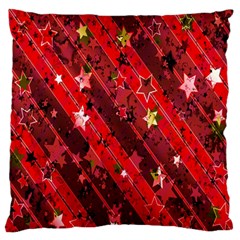 Advent Star Christmas Poinsettia Large Flano Cushion Case (one Side) by Nexatart