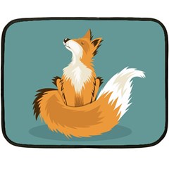 Animal Wolf Orange Fox Double Sided Fleece Blanket (mini) 