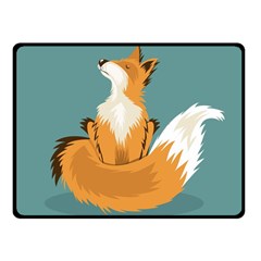 Animal Wolf Orange Fox Fleece Blanket (small)