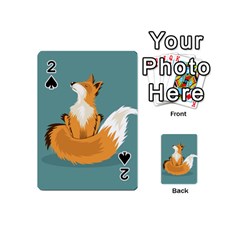 Animal Wolf Orange Fox Playing Cards 54 (mini)  by Alisyart