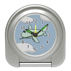 Airplane Fly Cloud Blue Sky Plane Jpeg Travel Alarm Clocks by Alisyart