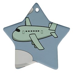 Airplane Fly Cloud Blue Sky Plane Jpeg Star Ornament (two Sides) by Alisyart