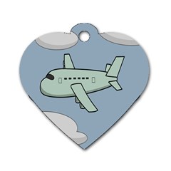 Airplane Fly Cloud Blue Sky Plane Jpeg Dog Tag Heart (two Sides) by Alisyart