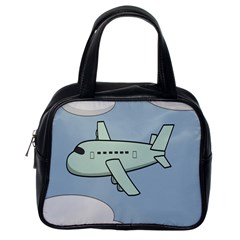 Airplane Fly Cloud Blue Sky Plane Jpeg Classic Handbags (one Side)