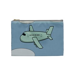 Airplane Fly Cloud Blue Sky Plane Jpeg Cosmetic Bag (medium)  by Alisyart