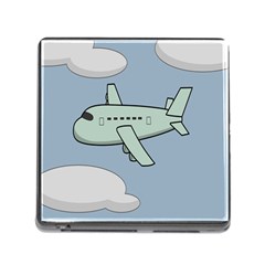 Airplane Fly Cloud Blue Sky Plane Jpeg Memory Card Reader (square)