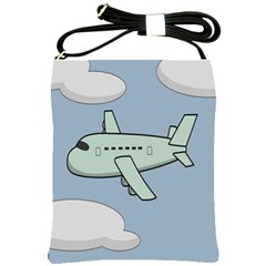 Airplane Fly Cloud Blue Sky Plane Jpeg Shoulder Sling Bags by Alisyart