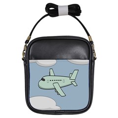 Airplane Fly Cloud Blue Sky Plane Jpeg Girls Sling Bags by Alisyart