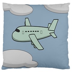 Airplane Fly Cloud Blue Sky Plane Jpeg Large Cushion Case (two Sides)