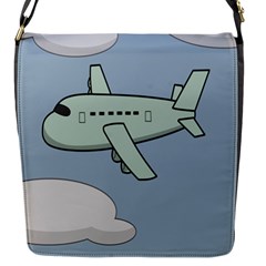 Airplane Fly Cloud Blue Sky Plane Jpeg Flap Messenger Bag (s)