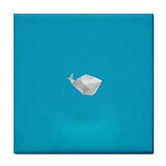 Animals Whale Blue Origami Water Sea Beach Tile Coasters