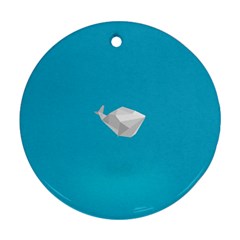 Animals Whale Blue Origami Water Sea Beach Ornament (round) by Alisyart