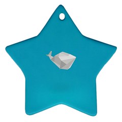 Animals Whale Blue Origami Water Sea Beach Ornament (star) by Alisyart