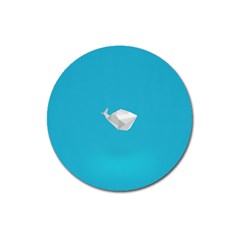 Animals Whale Blue Origami Water Sea Beach Magnet 3  (Round)