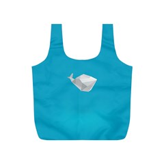 Animals Whale Blue Origami Water Sea Beach Full Print Recycle Bags (S) 