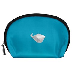 Animals Whale Blue Origami Water Sea Beach Accessory Pouches (Large) 