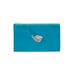 Animals Whale Blue Origami Water Sea Beach Cosmetic Bag (XS)