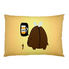 Bear Meet Bee Honey Animals Yellow Brown Pillow Case