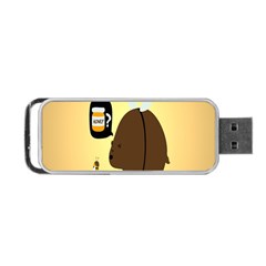 Bear Meet Bee Honey Animals Yellow Brown Portable Usb Flash (one Side)