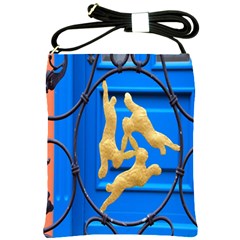 Animal Hare Window Gold Shoulder Sling Bags by Nexatart