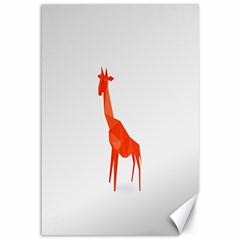 Animal Giraffe Orange Canvas 12  X 18  