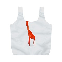 Animal Giraffe Orange Full Print Recycle Bags (m) 