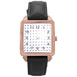 Arrows Blue Rose Gold Leather Watch  Front