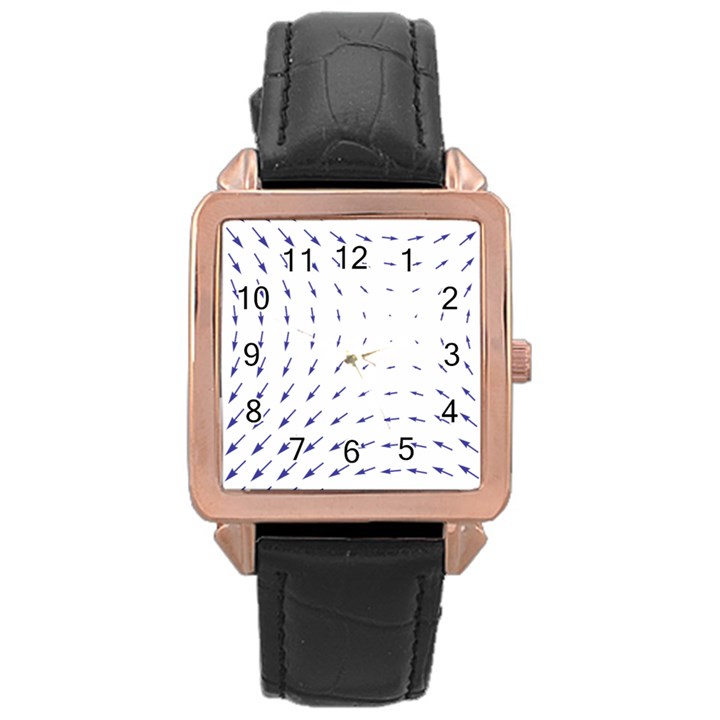Arrows Blue Rose Gold Leather Watch 