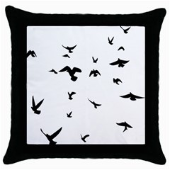 Bird Fly Black Throw Pillow Case (black)