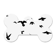 Bird Fly Black Dog Tag Bone (two Sides) by Alisyart