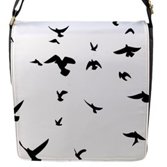 Bird Fly Black Flap Messenger Bag (s)