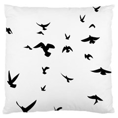 Bird Fly Black Large Flano Cushion Case (one Side) by Alisyart