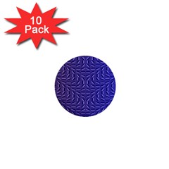 Calm Wave Blue Flag 1  Mini Buttons (10 Pack) 