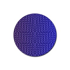 Calm Wave Blue Flag Rubber Coaster (round) 