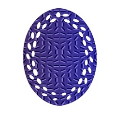 Calm Wave Blue Flag Oval Filigree Ornament (two Sides)