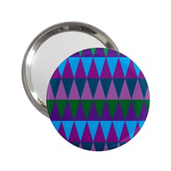 Blue Greens Aqua Purple Green Blue Plums Long Triangle Geometric Tribal 2 25  Handbag Mirrors by Alisyart