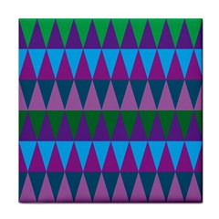 Blue Greens Aqua Purple Green Blue Plums Long Triangle Geometric Tribal Face Towel