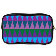 Blue Greens Aqua Purple Green Blue Plums Long Triangle Geometric Tribal Toiletries Bags