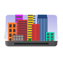 City Skyscraper Buildings Color Car Orange Yellow Blue Green Brown Memory Card Reader With Cf