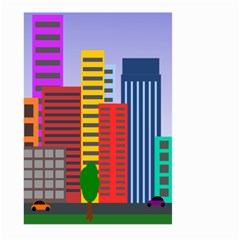 City Skyscraper Buildings Color Car Orange Yellow Blue Green Brown Large Garden Flag (two Sides)