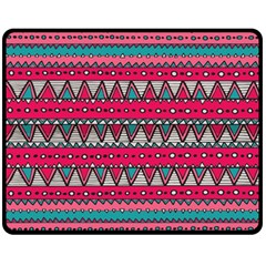 Aztec Geometric Red Chevron Wove Fabric Fleece Blanket (medium)  by Alisyart